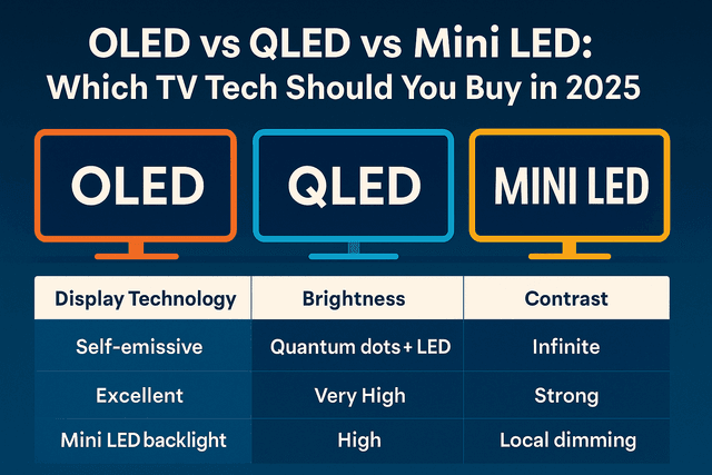 OLED vs QLED vs Mini LED: Which TV Tech Should You Buy in 2025