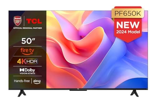 TCL 50PF650K 50-inch 4K Ultra HD, HDR TV, Smart LED Fire TV (Dolby Vision, Dolby Atmos, DTS, HDR 10, Alexa built-in, Airplay2, Miracast)