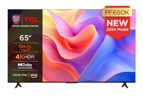 TCL 65PF650K 65-inch 4K Ultra HD, HDR TV, Smart LED Fire TV (Dolby Vision, Dolby Atmos, DTS, HDR 10, Alexa built-in, Airplay2, Miracast)