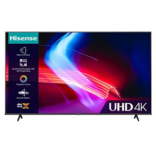 Hisense 50 Inch VIDAA Smart TV 50A6KTUK - Dolby Vision, Pixel Tuning, Voice Remote, Share to TV, and Youtube, Freeview Play, Netflix and Disney (2023 Model), Operating System VIDAA